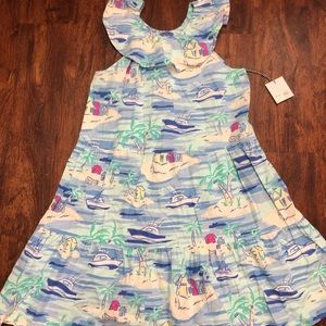 NWT Lilly Pulitzer for Target Girls tropical Dress size 14/16 Blue Combo